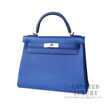 Hermes Kelly 25 Handbag I7 Blue Zellige Togo SHW