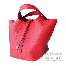 Hermes Picotin Lock 22 Bag S5 Rouge Tomate Clemence GHW