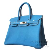 Hermes Birkin 30 Bag CC75 Blue Jean Togo GHW