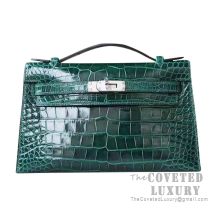 Hermes Birkin 30 Handbag CC67 Vert Fonce And J5 Rose Scheherazade Shiny  Alligator GHW