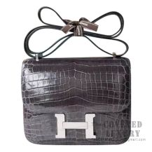 Hermes Kelly 25 Bag 1C Poussiere Matte Niloticus And Barenia SHW