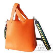Hermes Picotin Lock 18 Bag CK93 Orange Clemence And K1 Rouge