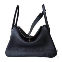 Hermes Lindy 26 Bag 89 Noir And 1H Toffee Clemence GHW