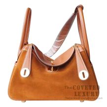 Hermes Lindy 26 Bag CC18 Etoupe And CK93 Orange Clemence GHW