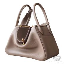 LoVey Goody - 💋New Hermes Lindy 30 Etoupe Clemence in Gold