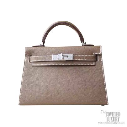 Hermes Lindy Mini Etoupe Silver/Gold Hardware in 2023