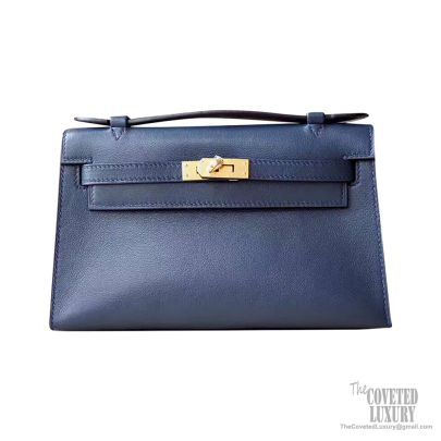 Hermès 2022 Swift Kelly Pochette - Yellow Mini Bags, Handbags - HER536091
