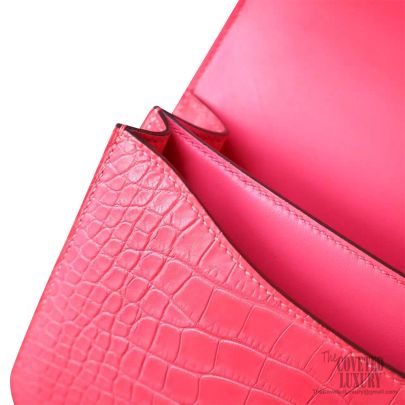 Hermes Vanille Matte Crocodile Constance Mini 18/19 Handbag Bag