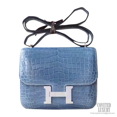 Hermès Constance 24 Bleu Électrique Niloticus Lisse with Palladium Hardware  - Bags - Kabinet Privé