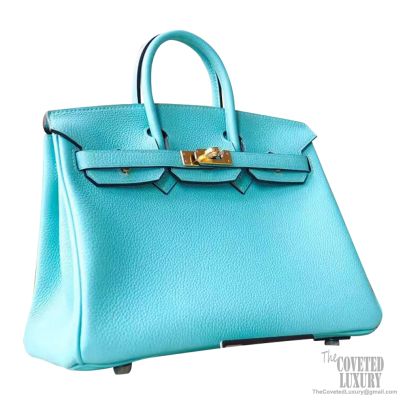 Hermes Birkin 25 Handbag 3P Blue Atoll Swift SHW