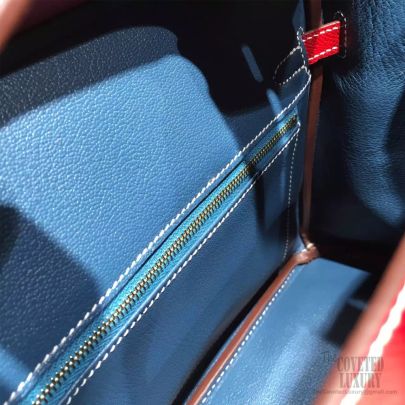 Hermes Personal Birkin bag 25 Rouge casaque/ Black Epsom leather