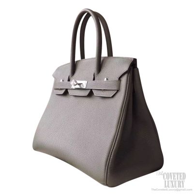 Hermes Birkin bag 30 Vert gris Togo leather Silver hardware