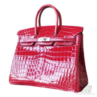 Hermes Kelly 25 Bag 5L Ultraviolet Shiny Porosus Croc SHW