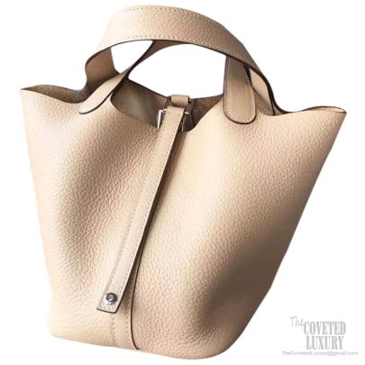 Hermès Rose Texas Taurillon Clemence Leather Picotin Lock 22 Bag Hermes