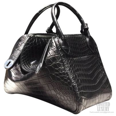 Hermes Lindy 30 in Pelouse: Crocodile Handbag