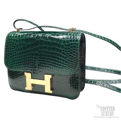 Hermes Constance Mini Green Vert d'eau Crocodile Leather Handbag (OEXZX) 144020004171 Do