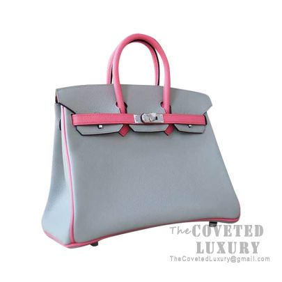 Hermès Birkin 25cm Veau Epsom 8W Rose Azalee/4Z Girs Mouette Bi-color –  SukiLux