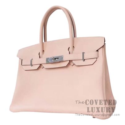 Hermes Rose Dragee Pink Swift Leather Birkin 30 Tote Bag