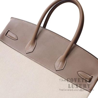 Hermès HERMES Birkin Bags 35 in Beige Canvas - 101218 Cloth ref