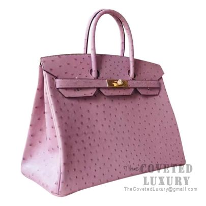 Birkin 35 Light Pink Ostrich GHW - Buy & Consign Authentic Pre-Owned Luxury  Goods