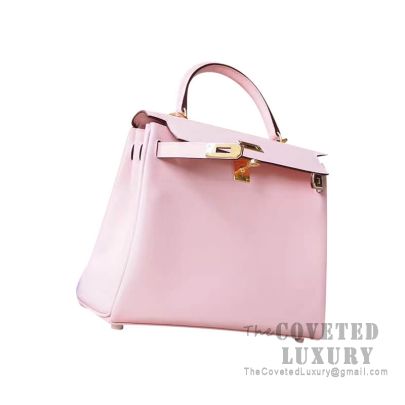 Kelly Rose Sakura 25 cm in Swift Leather with Silver HDW at