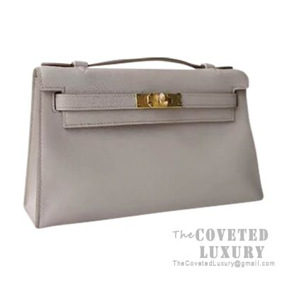 Hermes Kelly Womens Handbags, Grey, Mini