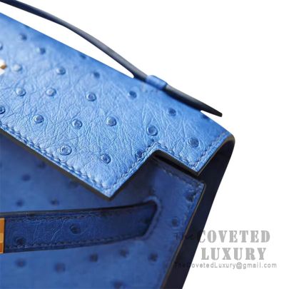 Mini Kelly-ostrich- Vert Vertigo/blue Iris #minikelly #hermes #luxury  #luxuryshopping