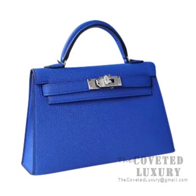 Hermes Mini Kelly II Bag Bicolored 7t Blue Electric Epsom GHW