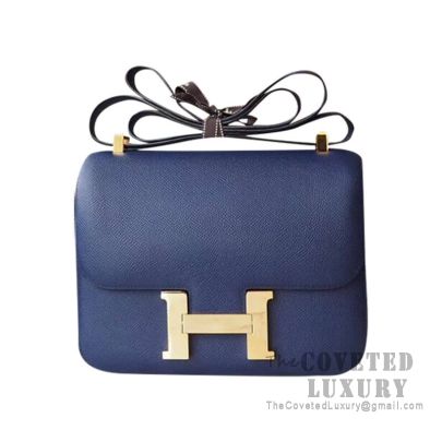 Hermes Constance 23 Bag CC73 Blue Saphir Epsom GHW
