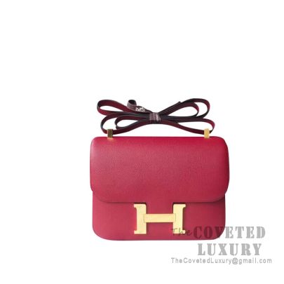 Hermes Constance Epsom K1 Rouge grenat gold Hardware 24cm Full Handmade -  lushenticbags