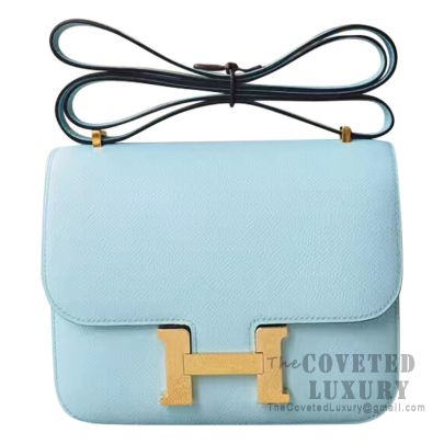 HERMÈS Ostrich Constance III Mini 19 shoulder bag in Blue Glacier with  Palladium hardware-Ginza Xiaoma – Authentic Hermès Boutique
