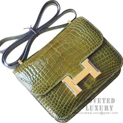 Hermès Constance 18 Mini Alligator/Lizard Vert Veronese/Agate