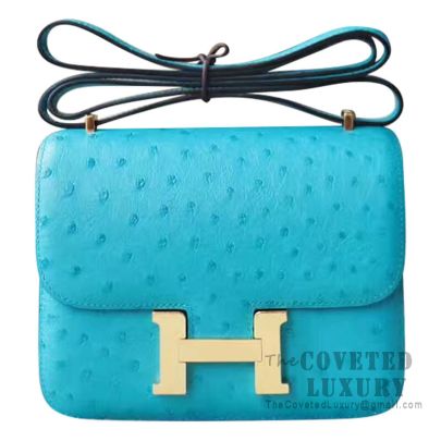 Hermes Constance Mini Terre Cuite Ostrich PHW in Box with Receipt