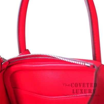 Hermès Limited Edition Rouge Tomate And Cuivre Swift Lindy 26