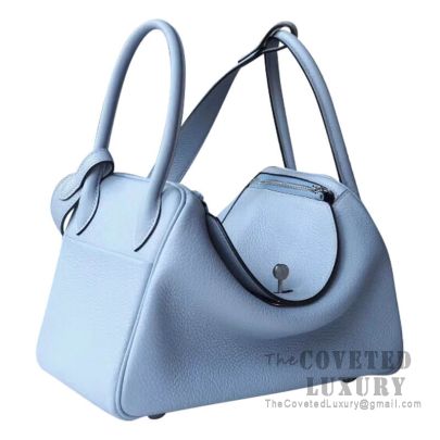 Hermes Lindy Lindy 26 C Engraved Blue Ankle/Blue Cerise Women's Swift  Leather Handbag,Shoulder Bag
