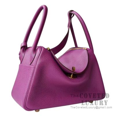 Hermes Lindy 26 Bag L3 Rose Purple Clemence SHW