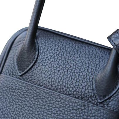 Hermes Noir Black Palladium Clemence Lindy 26 Handbag Bag