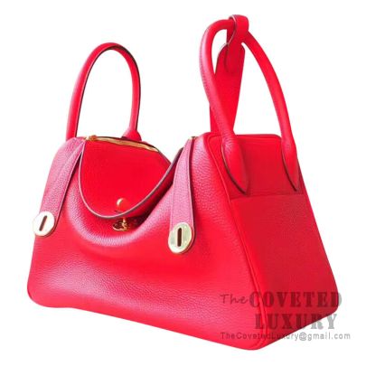 HERMES LINDY 30 ROUGE TOMATE CLEMENCE
